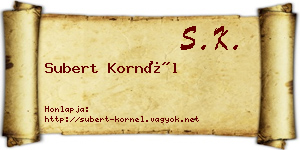 Subert Kornél névjegykártya
