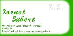 kornel subert business card