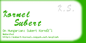 kornel subert business card